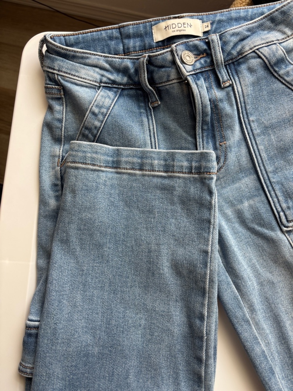 Blue women’s  Cargo Jeans - Picture 3 of 3